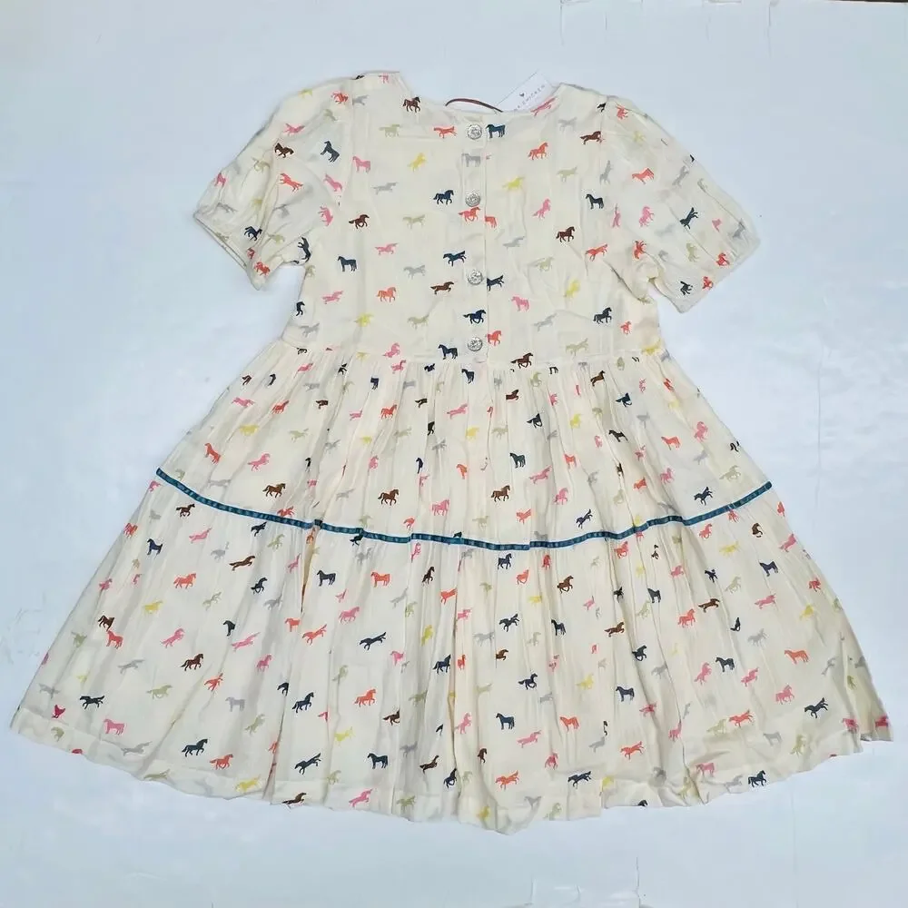 NWT Pink Chicken 12Y Charlie Dress in Tiny Horses
